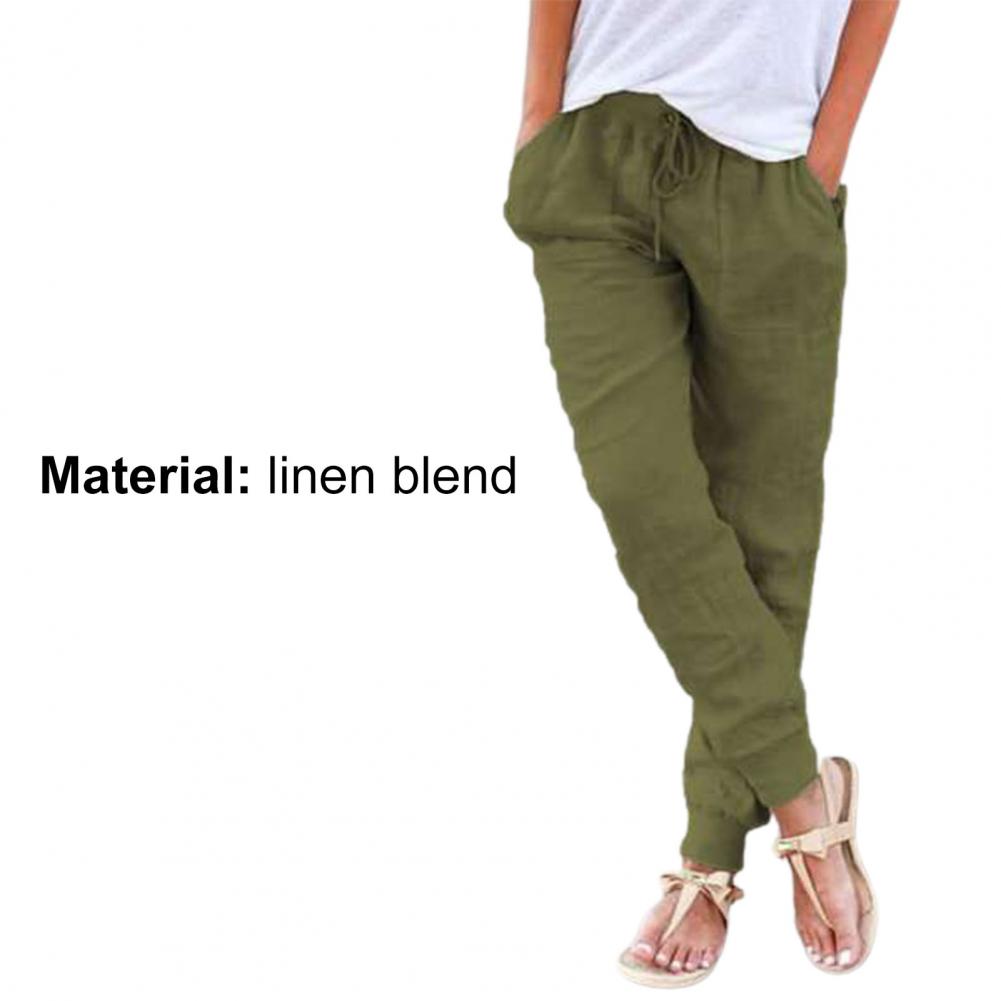 80% Dropshipping!!New Women Pants Sweat Absorbent Pockets Solid Color Elastic Waist Drawstring Trousers Casual Pants S-3XL