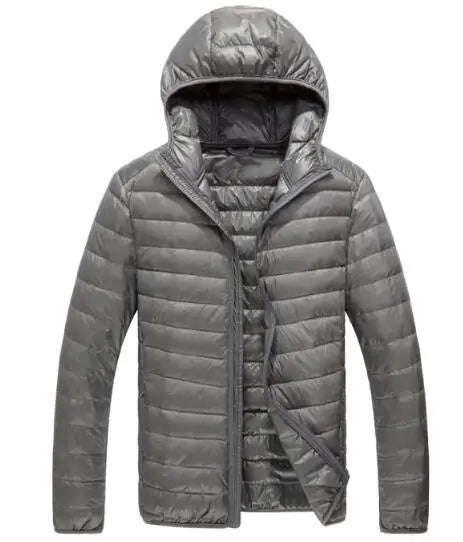 Royal Blue Hooded Parkas Men's Zipper Control Winter Jacket Fashion Hot Sale Jaqueta Plus Size S-5XL Lightweight Warm Coats