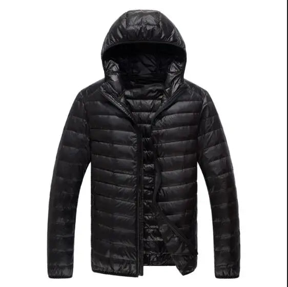 Royal Blue Hooded Parkas Men's Zipper Control Winter Jacket Fashion Hot Sale Jaqueta Plus Size S-5XL Lightweight Warm Coats