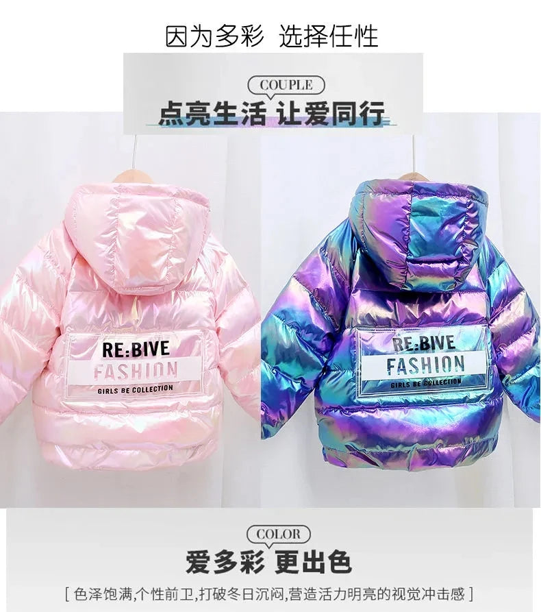New colorful children's down jacket winter hooded outerwear boys and girls jackets baby autumn and winter coats