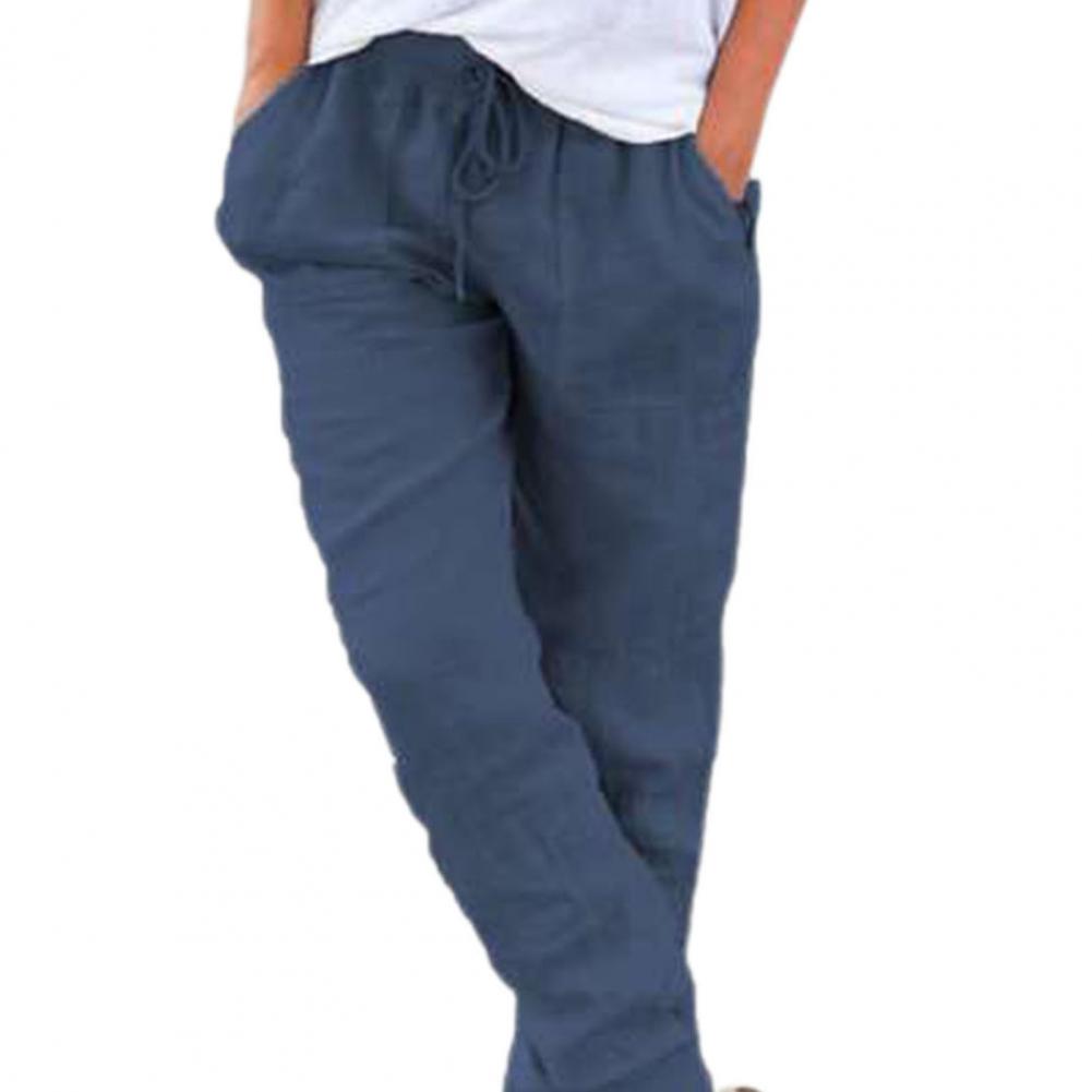 80% Dropshipping!!New Women Pants Sweat Absorbent Pockets Solid Color Elastic Waist Drawstring Trousers Casual Pants S-3XL