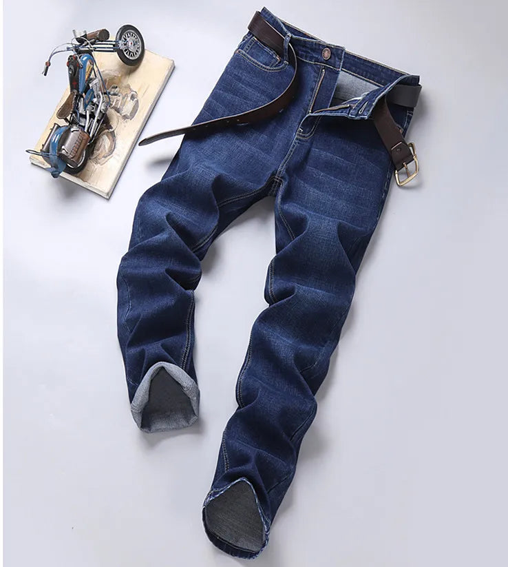 Blue Men's Stretch Jeans, Black Denim Trousers, Fashion Slim Casual Pants Asian Size 28-40