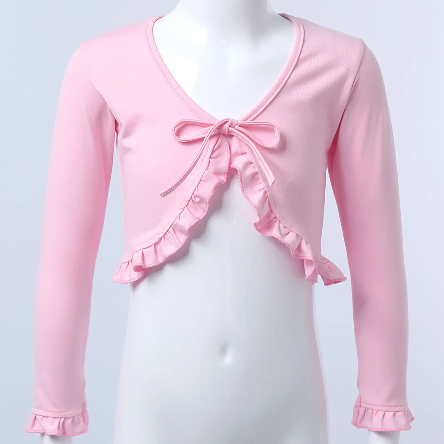 Cute Long Sleeves Flower Girl Casual Ruffle Lace Cloaks Cape Kids Bolero Jacket For Wedding Princess Outwear Shawl Cardigan Coat