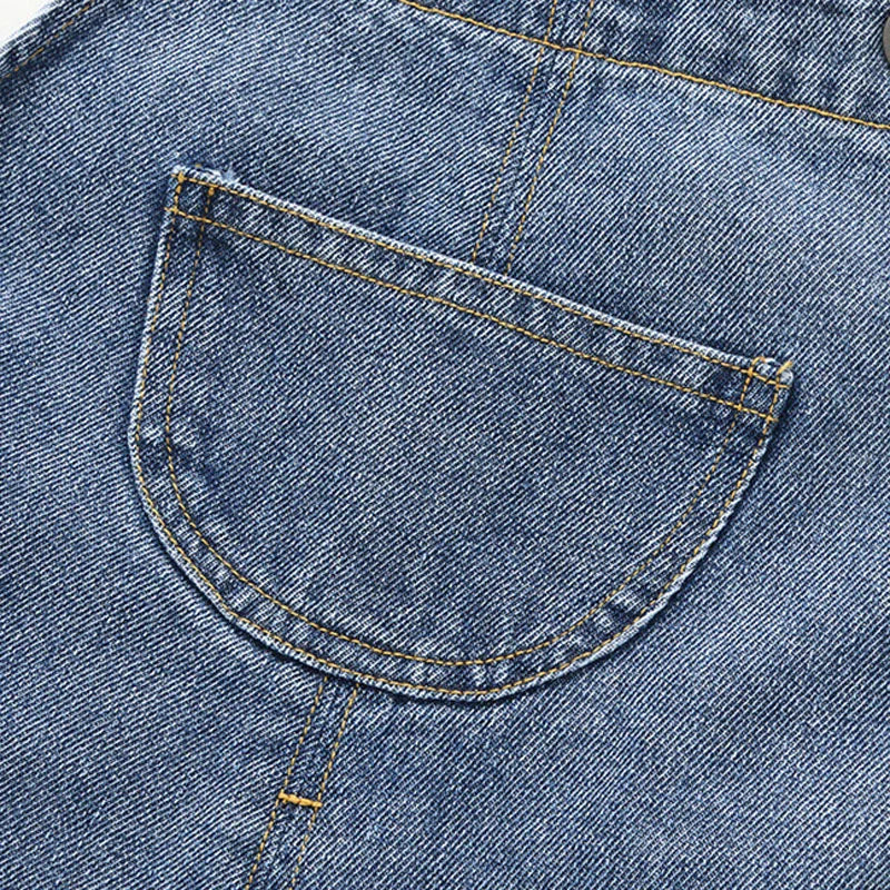 Monos informales holgados de primavera y otoño para niños, pantalones vaqueros de color liso para niños y niñas, monos vaqueros de moda para bebés.