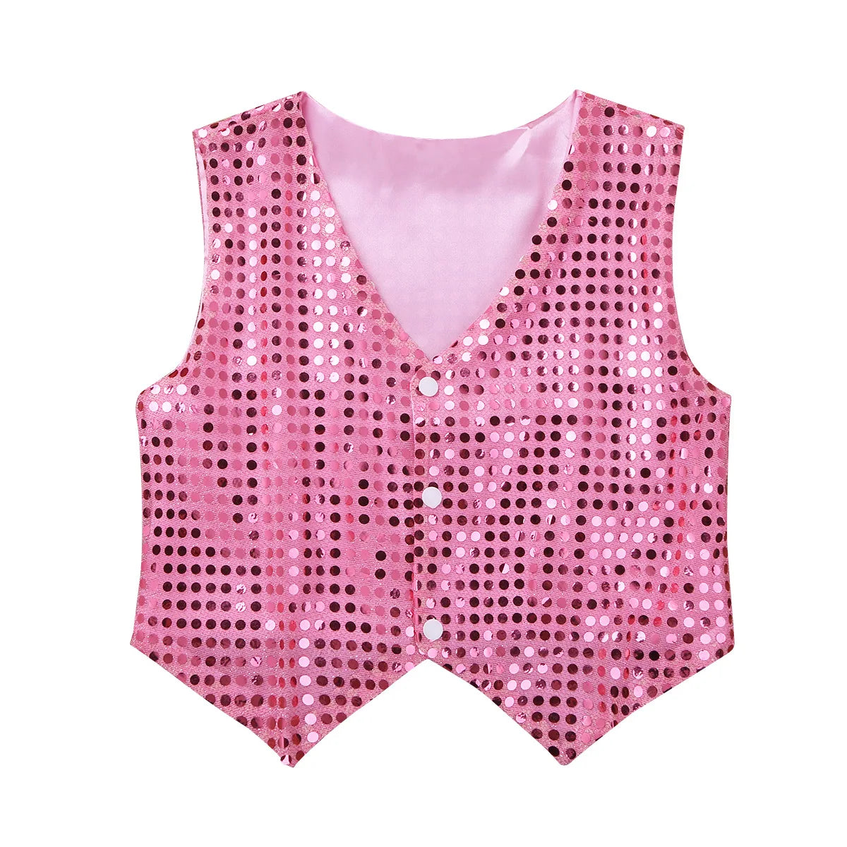 Kids Shiny Sequined Vest Jacket Hip-hop Jazz Stage Performance Dance Costumes Children Boys Choir Waistcoat Dancewear