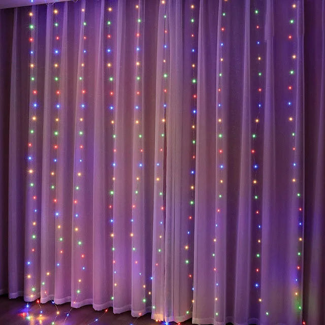 Christmas Lights Curtain Garland Merry Christmas Decor for Home 2025 Xmas Ornament Navidad Gifts Fairy Lights Festoon New Year