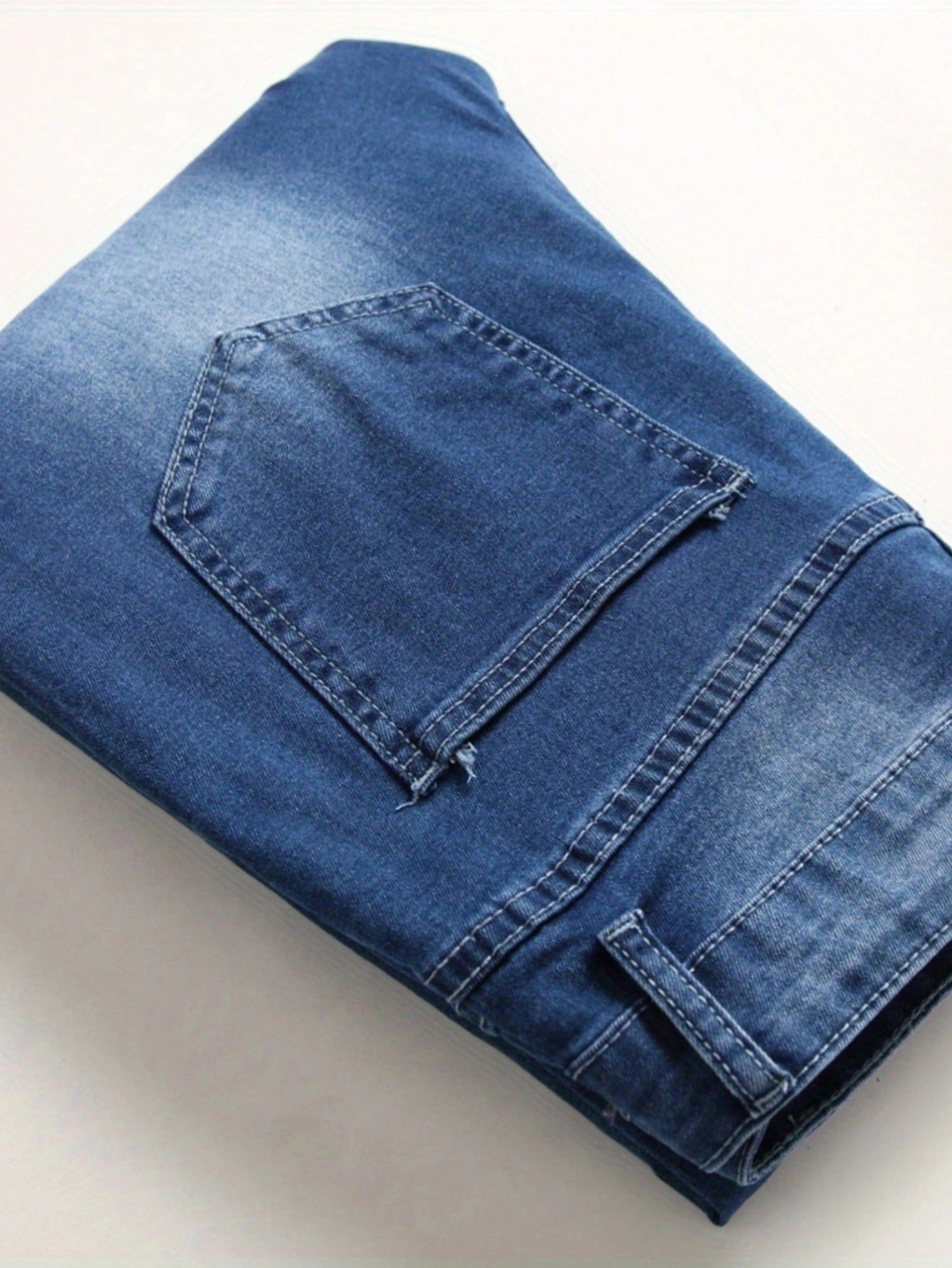 Men Jeans Denim Wash Vintage Basics Loose Fit Straight Pants Mid Waist Solid Trouser Casual Ankle Length Pockets Zipper Fly