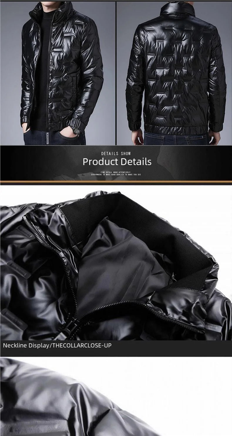 Trendy Men's Cropped Winter Jacket Lightweight Down Cotton Stand Collar Warm Casual Style Korean Version Thickened For Parkas