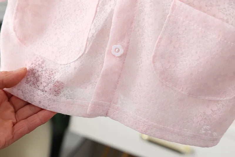 Baby Girls Sun Protection Jackets Summer Long Sleeve Rabbit Ear Hooded Lace Sunscreen Jacket Girs Lightweight Thin Outerwear