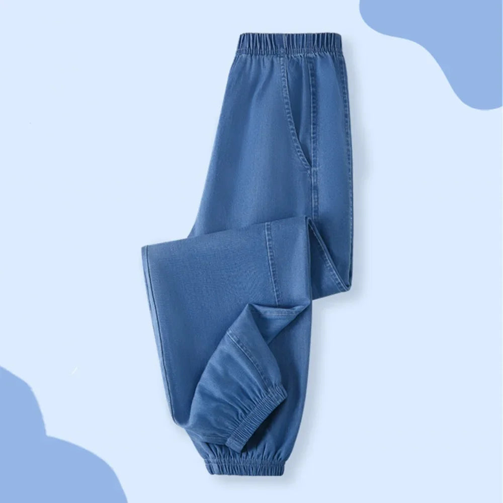 Pantalones vaqueros finos antimosquitos para niños y niñas, pantalones largos para primavera y verano
