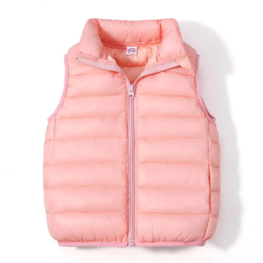 Boys' Down Vest Winter Light Jacket Casual Stand Collar Waistcoat Children Fashion Korea Coat Autumn Clothes For Girls Vests