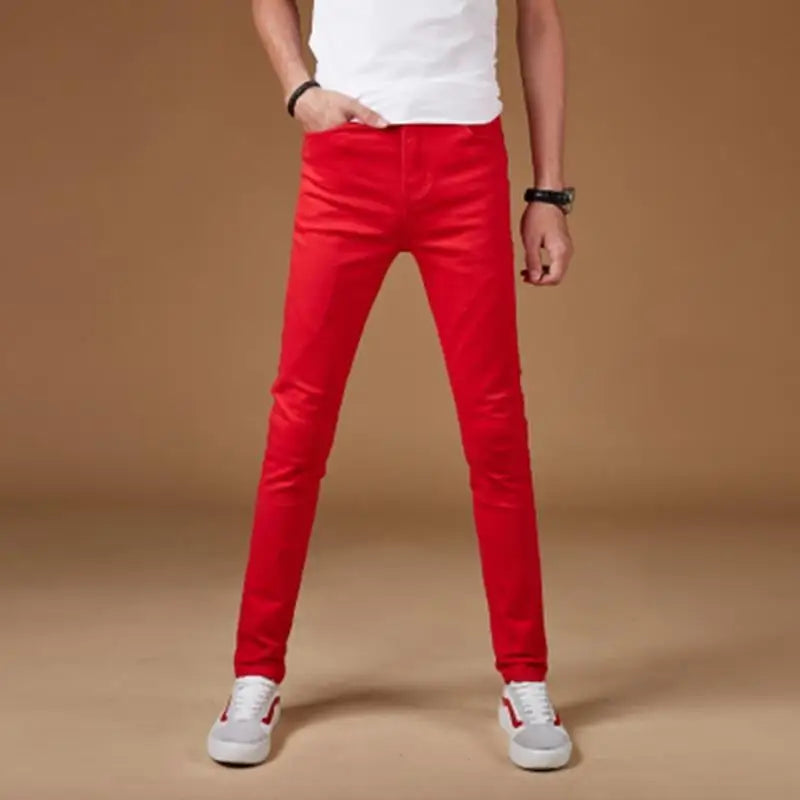 Summer Blue Comfortable Stylish Classic Designer Men's Slim Jeans Luxury Brand Korean Fashion Student Cowboy Soild Denim Pants
