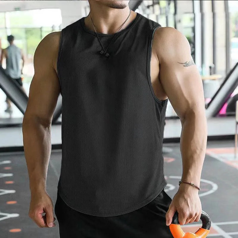 13 Color Men Vests Summer Male O-Neck Sleeveless Solid Breathable Loose Tank Tops QDH-BX1