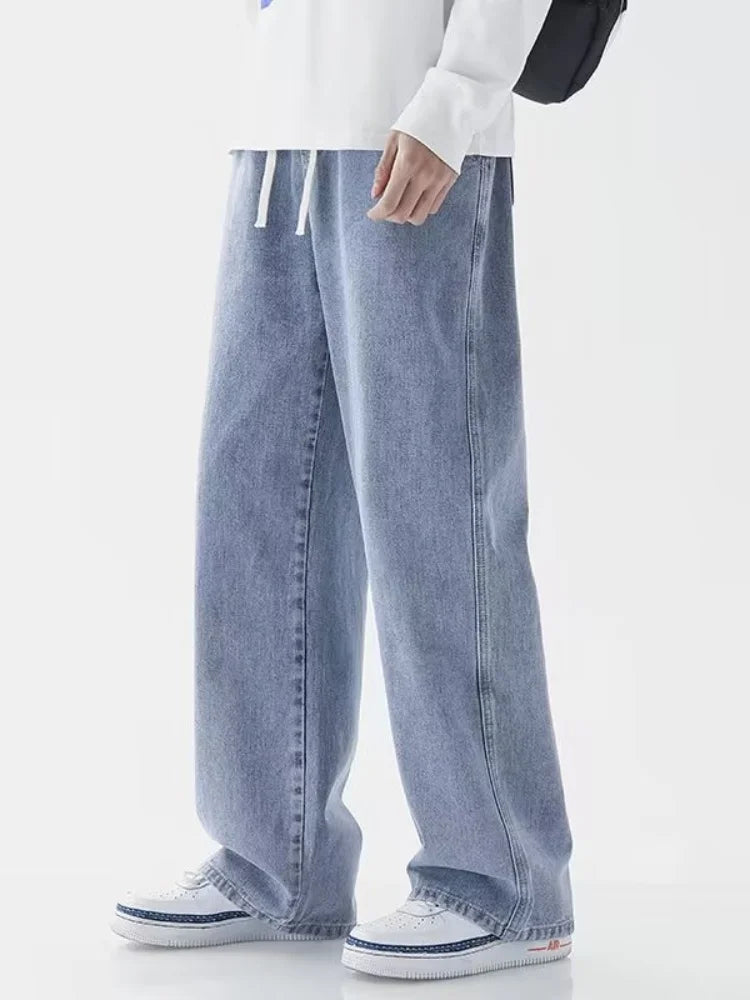 Pantalones vaqueros para adolescentes M-3XL, ajustados y holgados, informales y versátiles, de estilo deportivo, con pierna recta y de moda.
