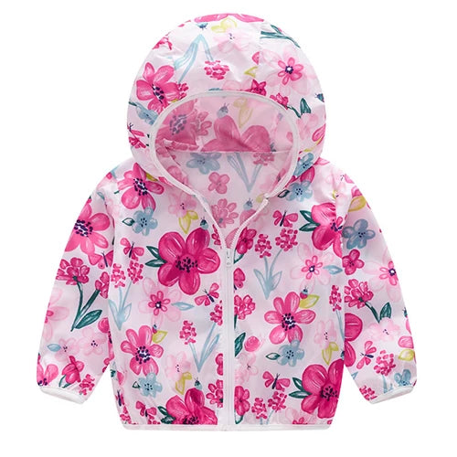 New Boys Sun Protective Jacket Thin Style Spring Summer Little Princess Coat Hooded Zipper Baby Outerwear Children's Clothing