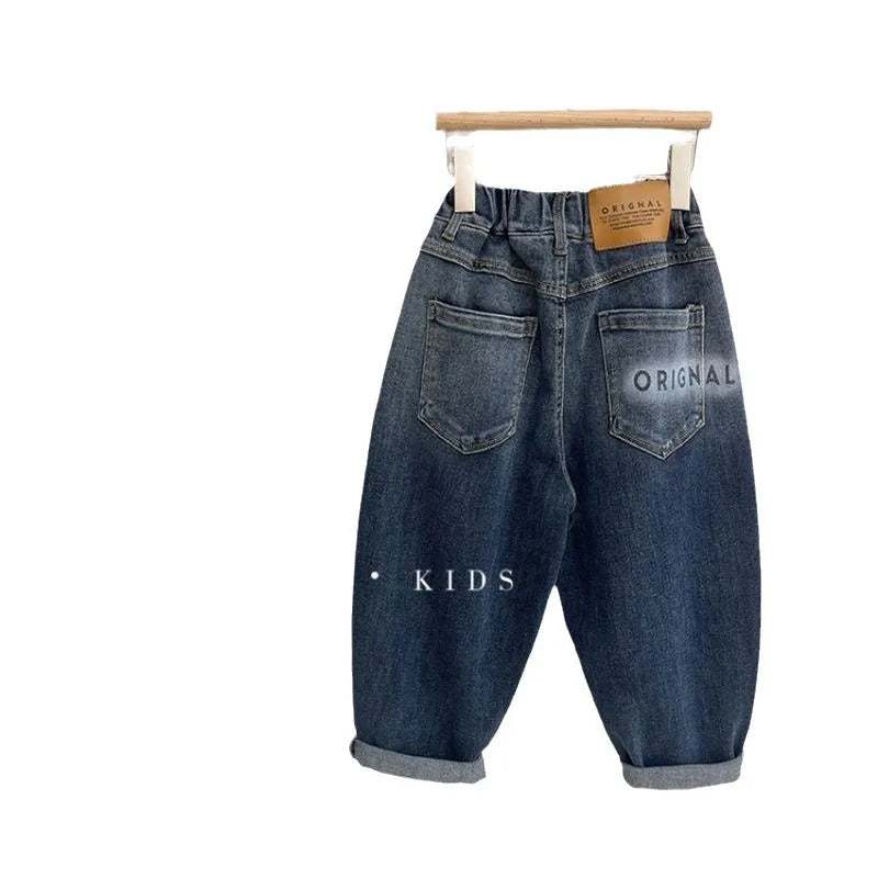 Pantalones vaqueros de primavera y otoño para niños, nuevo estilo de moda extranjera, pantalones vaqueros casuales de moda para niños de 2, 3, 4, 5, 6, 7 y 8 años.