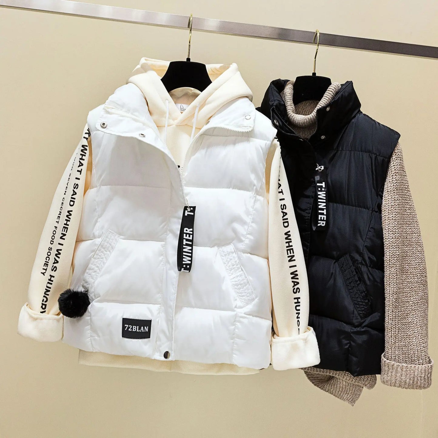 Woman Cotton Vest Winter Korean Style Buttons Zipper Solid Color High Neck Fashion woman's Vest Dropshipping Sale LDY002