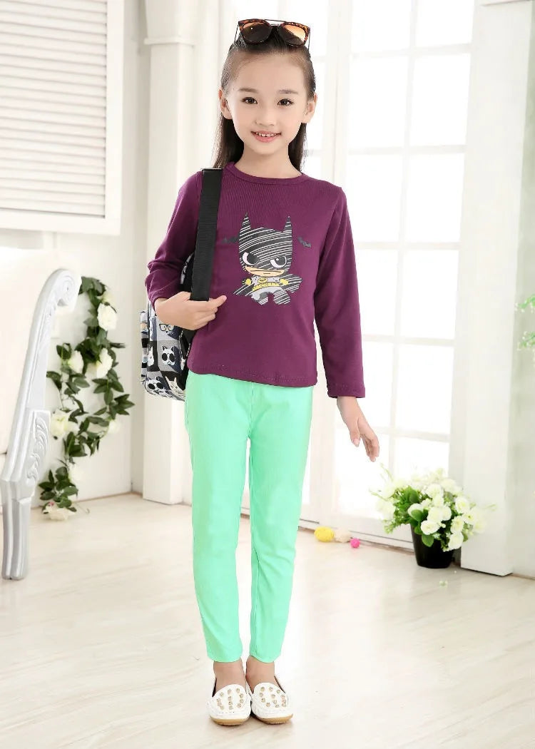 1pcs Spring Summer Girl Pencil Pants Elastic Thin Baby Legging Slim Fit Children's Leggings Autumn Kids Imitation Jeans Trousers