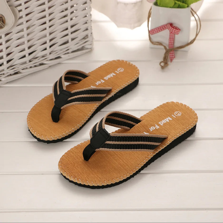 1pair New Summer Fashion Hard Wearing Outdoor Beach Sandals Men's Personality Flip-flops Slippers