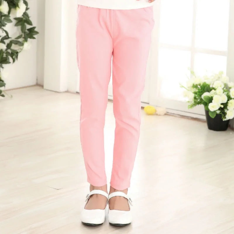 1pcs Spring Summer Girl Pencil Pants Elastic Thin Baby Legging Slim Fit Children's Leggings Autumn Kids Imitation Jeans Trousers