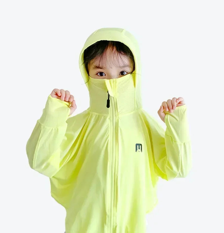 Children's Outdoor Ice Silk Sunscreen Jacket UV Resistant Children's Summer Cycling Sunscreen Jacket Children's Clothing
