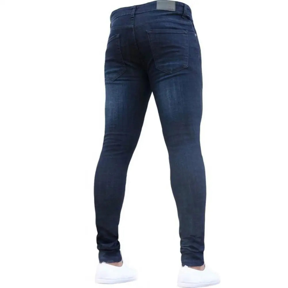 Jeans Blue Pants Streetwear Denim Men Stretch Fashion Skinny Jeans Trousers Long Autumn Winter Mens Fit Leggings