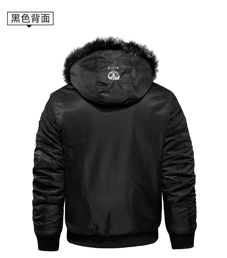 Winter new casual men's cotton-padded padded jacket warm hooded coat windproof men's large size M-5XL cotton-padded jacket
