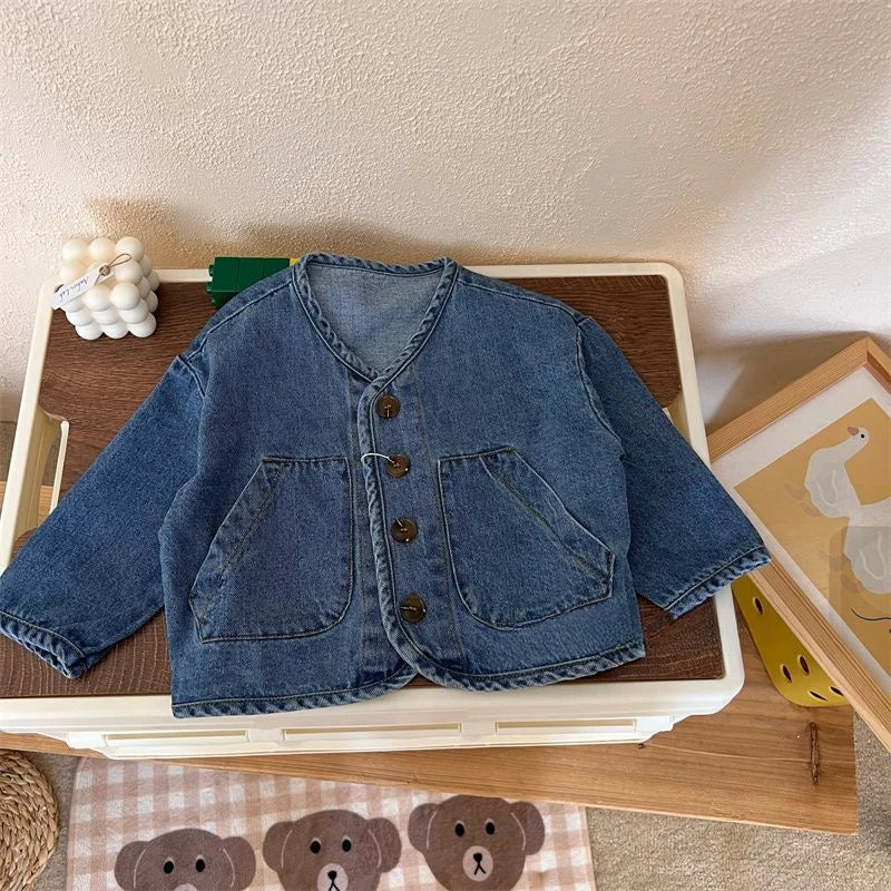 Kids Coats Cowboy New Spring Autumn Fashino Korean Casual Baggy Long Sleeve