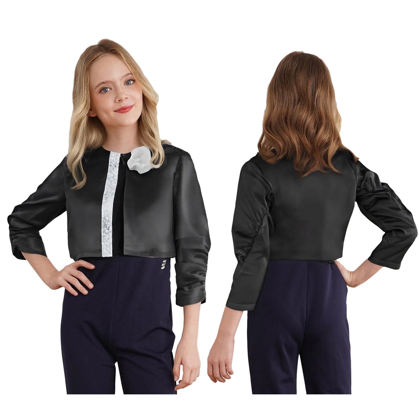 Girls Party Bolero Coats Short Jackets Prom Banquet Communion Jacket Birthday Gift Wedding Wrap Outerwear Flower Girl Clothes