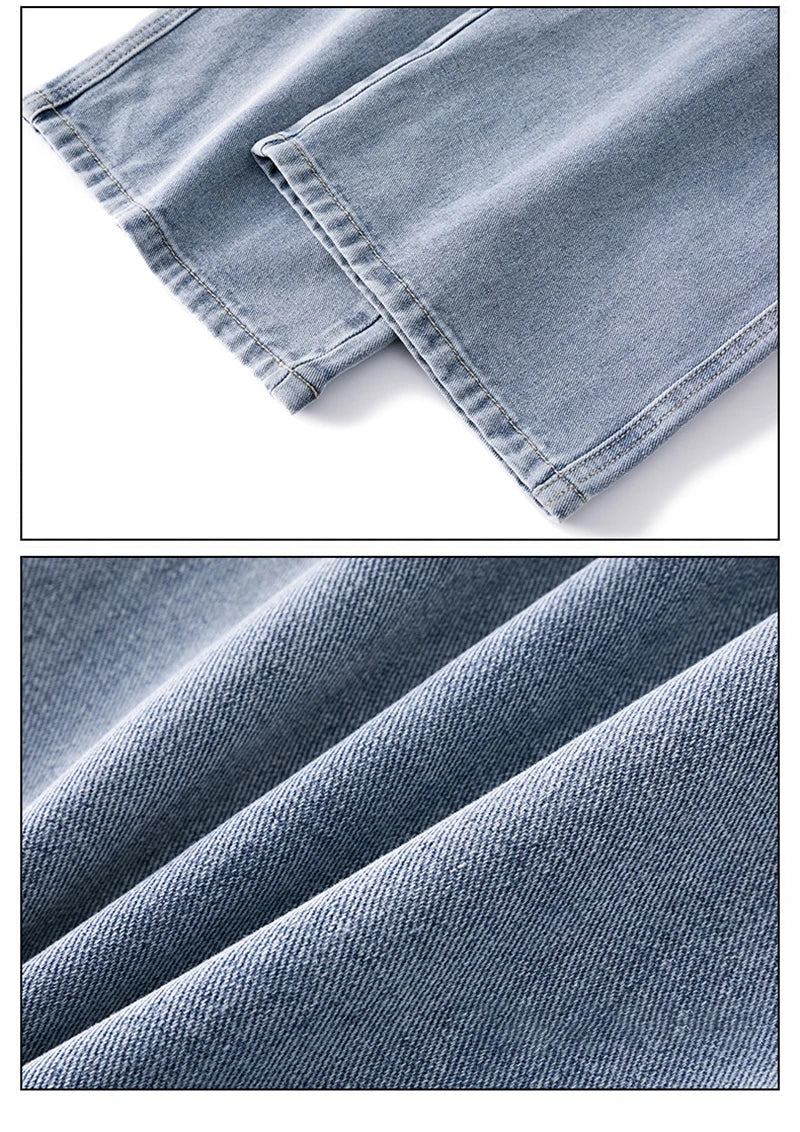 Autumn Korean Fashion Drawstring Y2K Jeans Homme Classic Baggy Straight Wide Leg Pants 2025 New Hip Hop Streetwear Casual jean