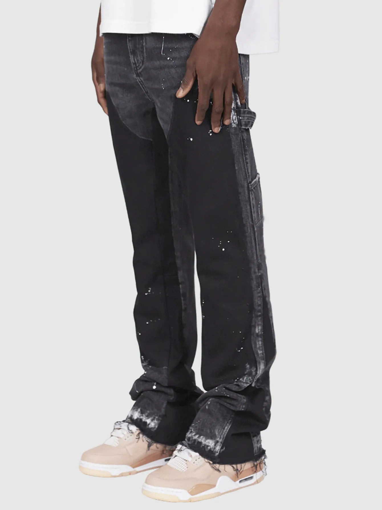 Pantalones vaqueros lavados para hombre, estilo vintage, hasta los tobillos, cintura media, bolsillos, botones, cremallera, desgastados, ropa de calle, pantalones rectos