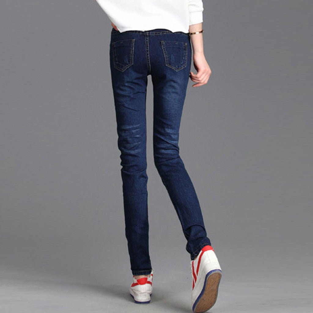 Fashion Pencil Pants Plus Size Women Pants Loose High Waist Casual Jeans Elastic Waist High Waist Vintage Streetwear 청바지