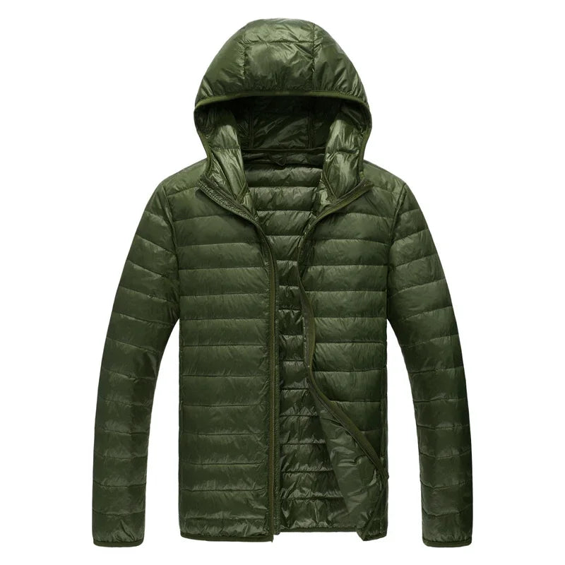 2024 Fall And Winter New Collar Lightweith Warm Down Jacket Royal Blue Black Gray Green Male Down-Filled Coat Large Size Does N