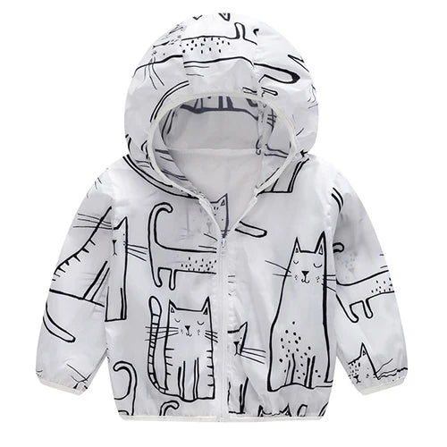 New Boys Sun Protective Jacket Thin Style Spring Summer Little Princess Coat Hooded Zipper Baby Outerwear Children's Clothing