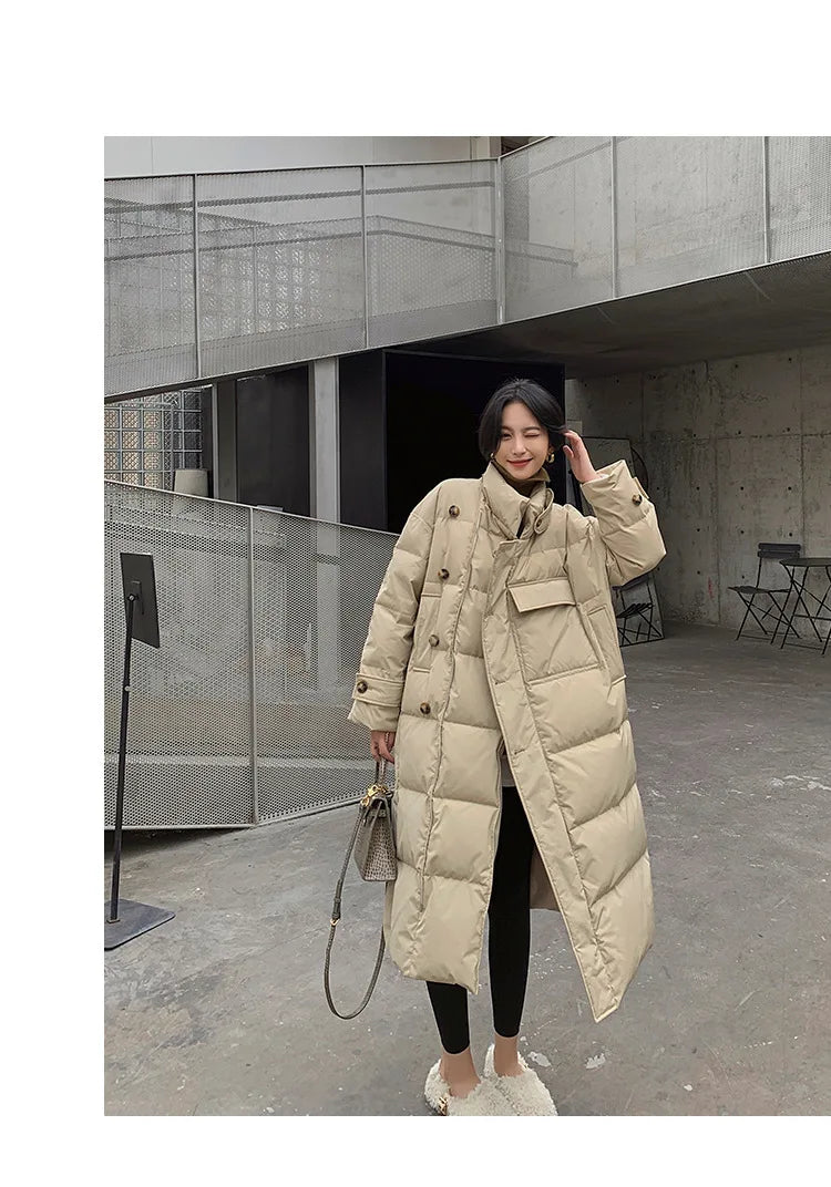 Thick Cotton-padded Jacket Winter Loose Stand Collar Women Coat Cotton Padded Jackets Warm Parka Women Casual Big Pocket Outwear