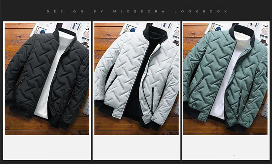 2025 Men's Warm Padded Jacket Autumn Winter Slim Fit Male Coat Casual Baseball Clothes Parka for Men Clothing Windbreaker 5XL