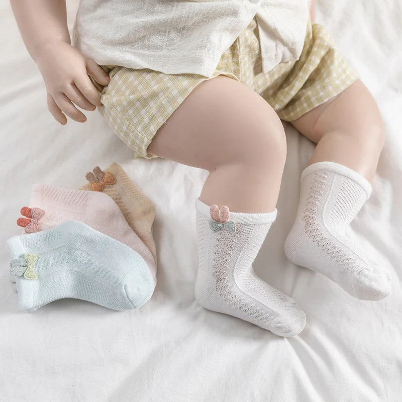1 Pair Baby Socks Boys Girls Rabbit Ear Mouse Soft Summer Ultrathin Mesh Children Newborn Kids Infant Toddler Elastic
