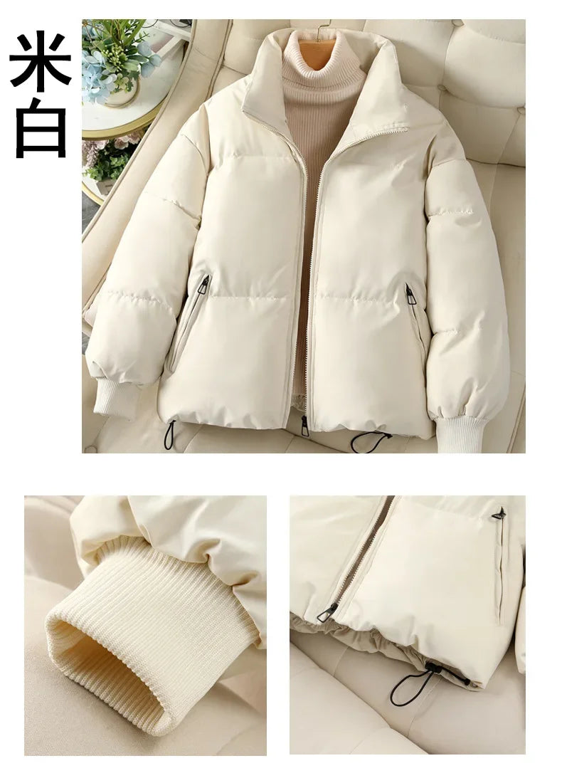 Parkas Women Coat Jacket Autumn Winter Keep Warm Puffer Jacket Stand Collar Harajuku Outwear Loose Padded Vest Korean Fall 2024