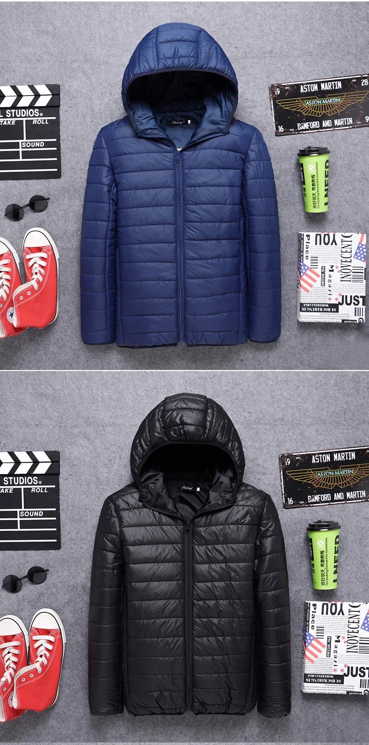 Autumn/Winter Men's Cotton Coat Plus Size Cropped Lightweight Cotton-Padded Workwear Thickened Mid-Youth Padded Jacket Winter Ja
