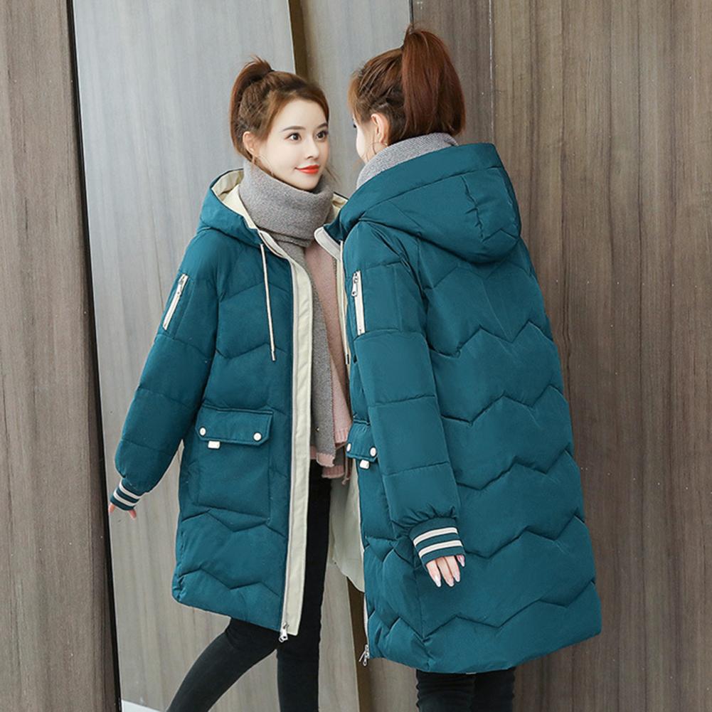 2025 New Women Long Down Cotton Jacket Korean Loose Cotton Coat Winter Thicken Warm Women Parkas Winter Female Hooded Coat