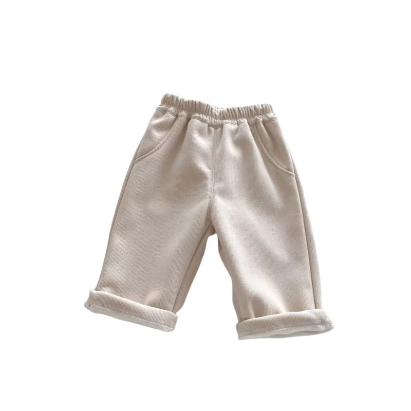 0-5 Years Autumn Kids Jeans Casual Solid Baby Boys Denim Pants Soft Girls Fashion Trousers Matching Corduroy Pants