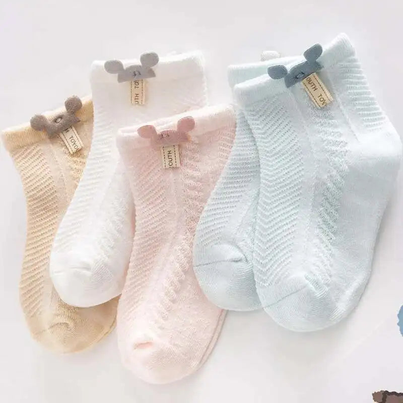 1 Pair Baby Socks Boys Girls Rabbit Ear Mouse Soft Summer Ultrathin Mesh Children Newborn Kids Infant Toddler Elastic