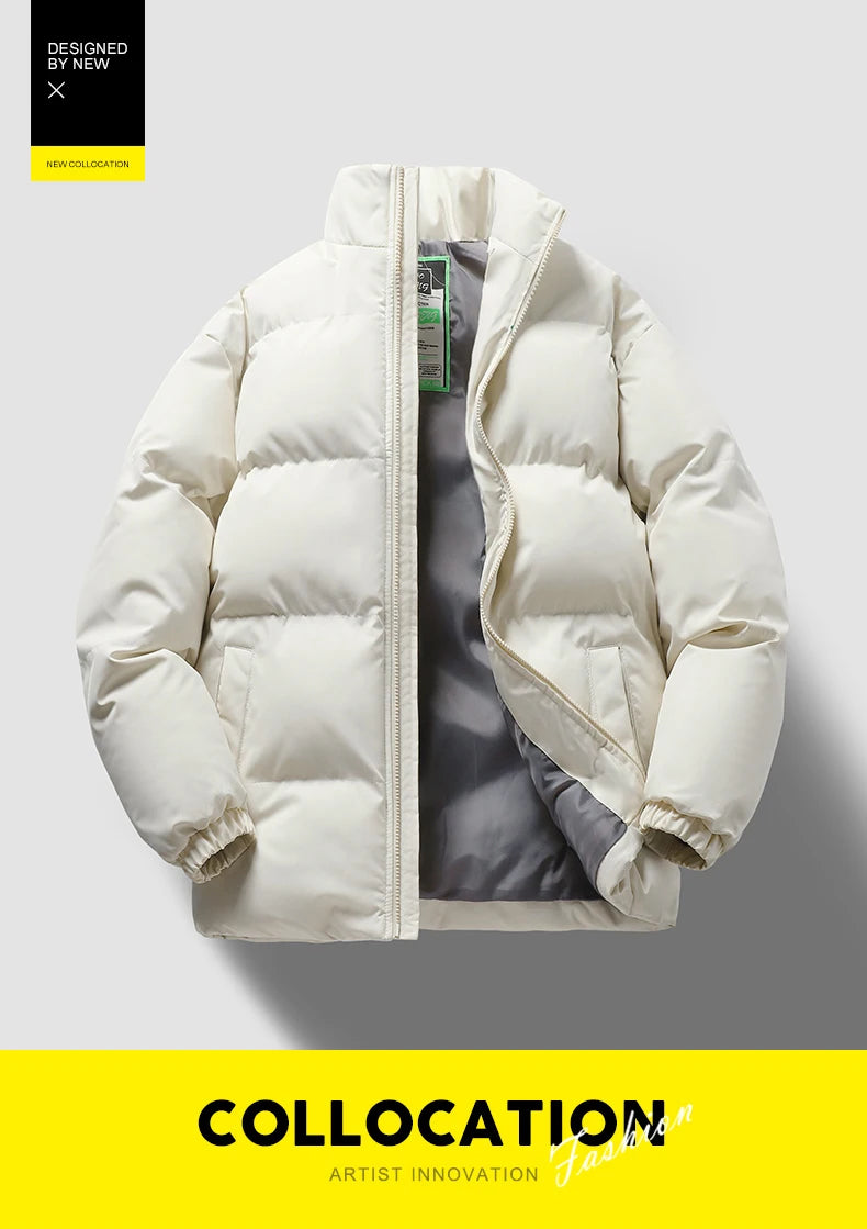 Down Jacket Cotton-padded Clothes Winter Thickened Cotton-padded Coat New Men And Women Couple Chopsticks Casual Youth Warm O...
