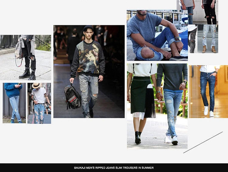 Pantalones vaqueros de diseño de primavera y otoño para hombre, estilo coreano, estilo boy friend, de algodón, elásticos, ajustados e informales.