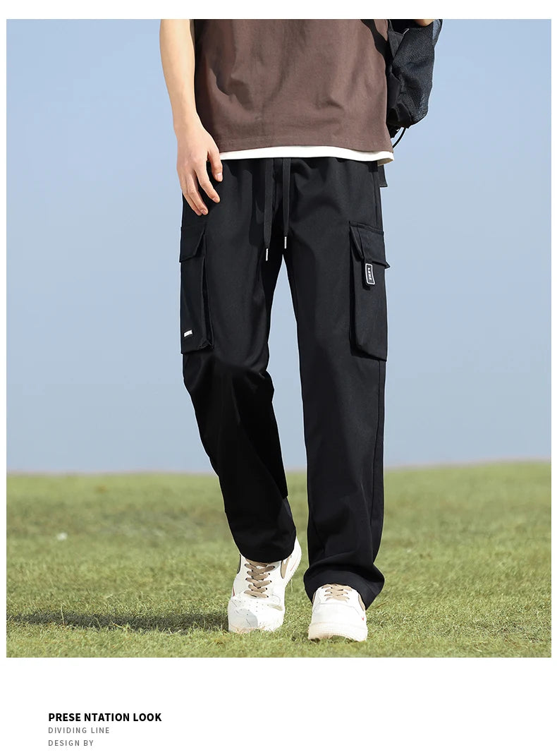 Youth Fashion Trend High-quality Outdoor Sports Leisure Workwear Long Pants Comfortable Breathable Leg Tied Straight Leg Pants