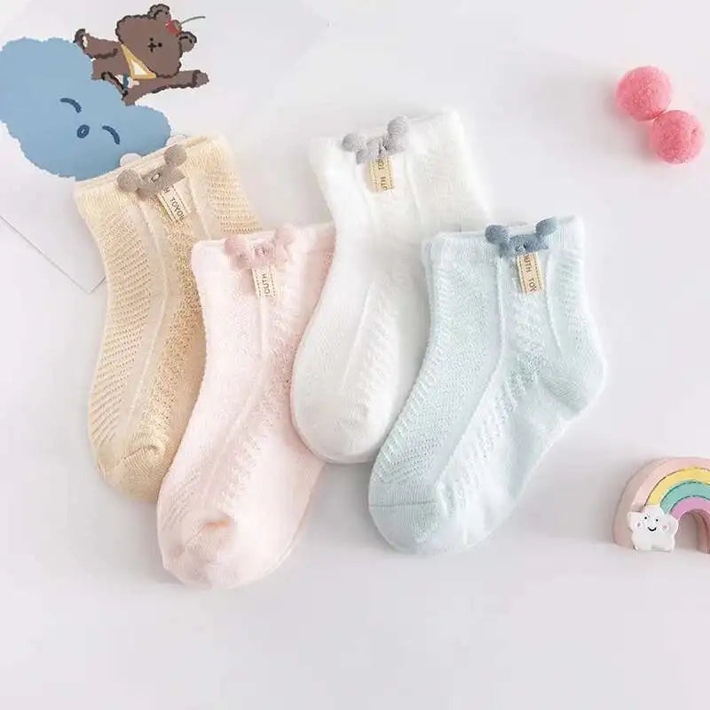 1 Pair Baby Socks Boys Girls Rabbit Ear Mouse Soft Summer Ultrathin Mesh Children Newborn Kids Infant Toddler Elastic