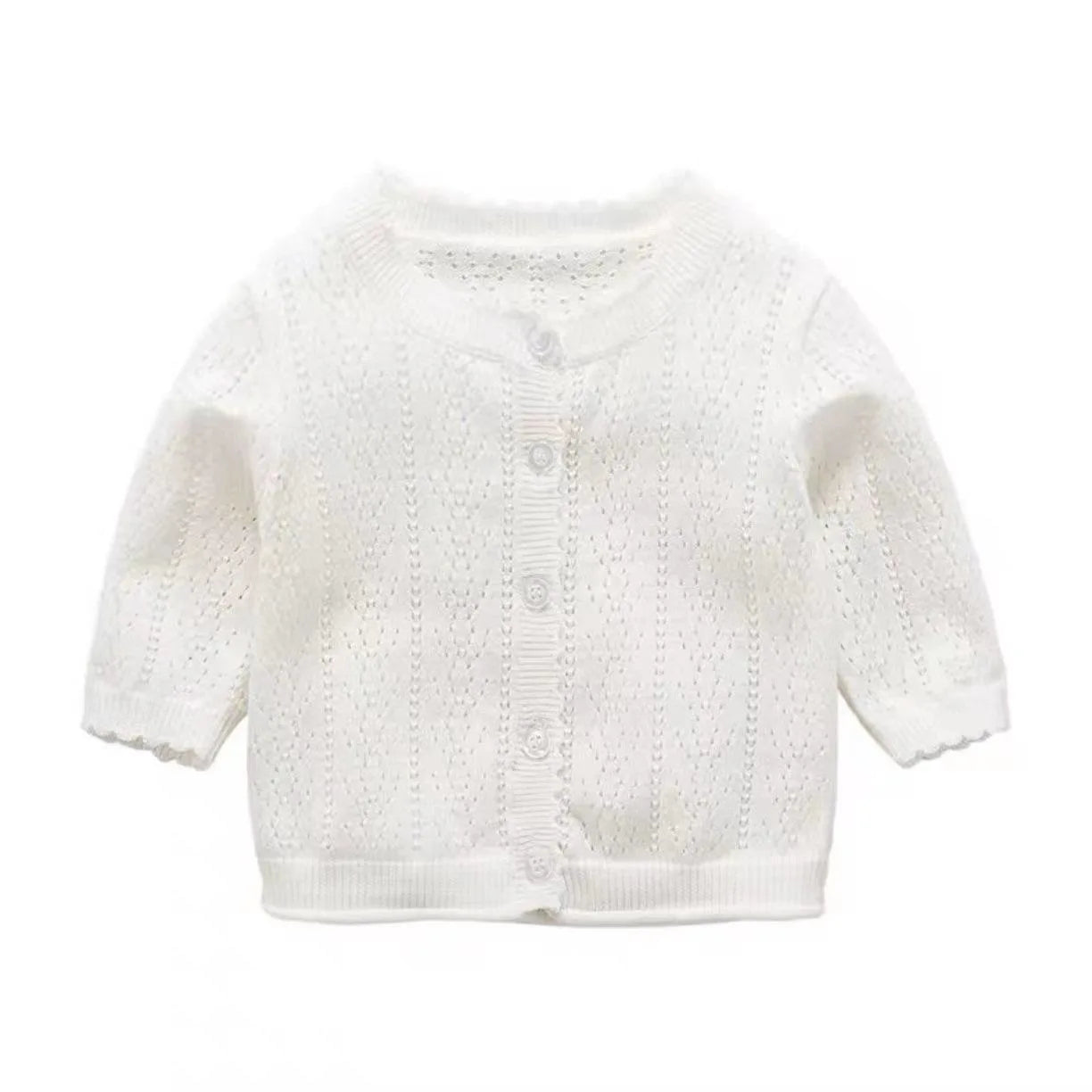 Coat Children Girl Spring Summer Lightweight Style Cotton Solid Open-knit Sun Shirt Cardigan Versatile Sweet Fashion Casual