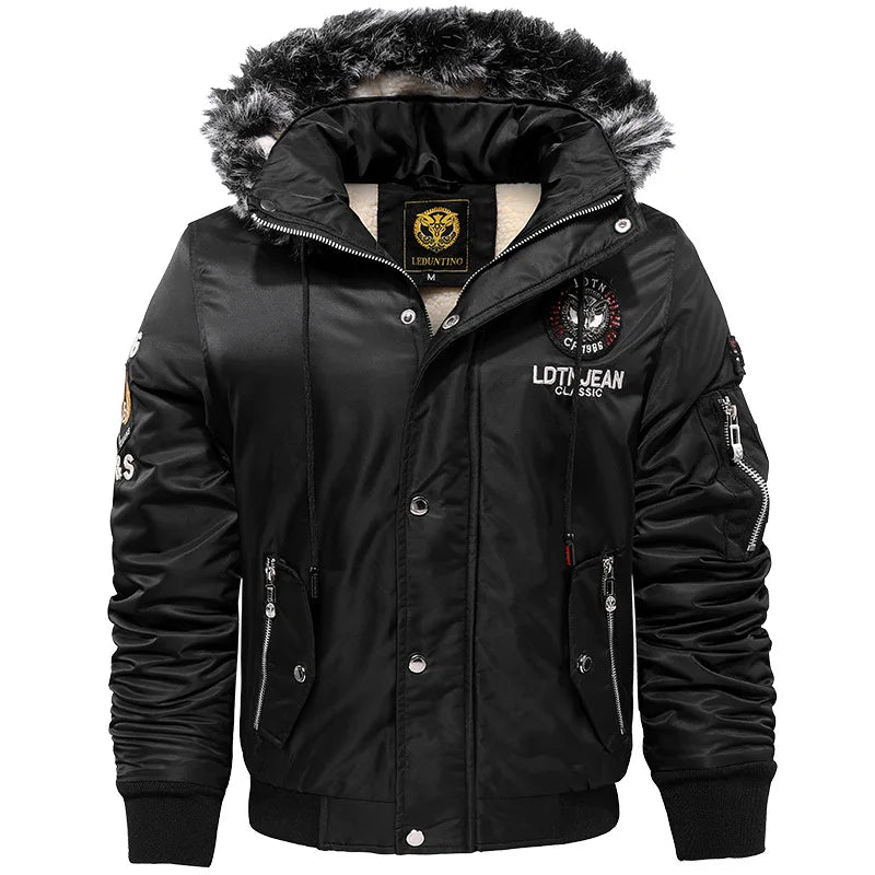Winter new casual men's cotton-padded padded jacket warm hooded coat windproof men's large size M-5XL cotton-padded jacket
