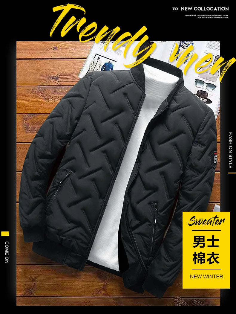 New 2025 Autumn Winter Jacket Men Cotton Padded Jacket Korean Streetwear Casual Jacket Men Fashion Clothing Male Warm Coats 5XL