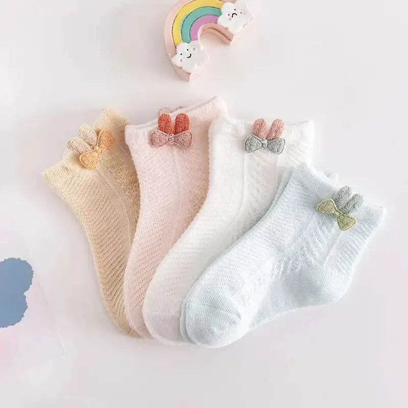 1 Pair Baby Socks Boys Girls Rabbit Ear Mouse Soft Summer Ultrathin Mesh Children Newborn Kids Infant Toddler Elastic